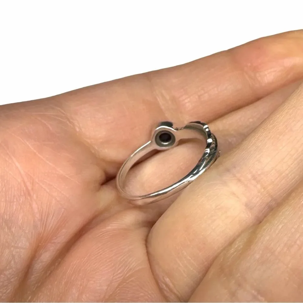 Black Ethiopian Fire Opal Ring Size 6 Solid 925 Sterling Silver